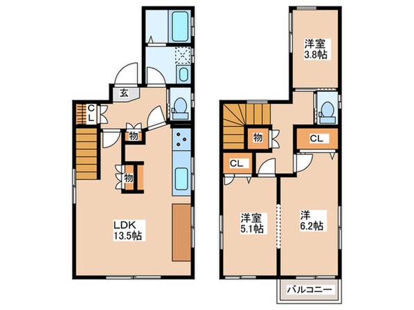 国立市東２丁目戸建の物件間取画像